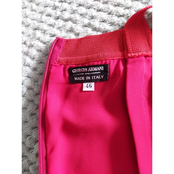 Giorgio Armani Womens Red Crossover Halter Silk Gown Dress Size 46 Slit ❤️ - Picture 8 of 10
